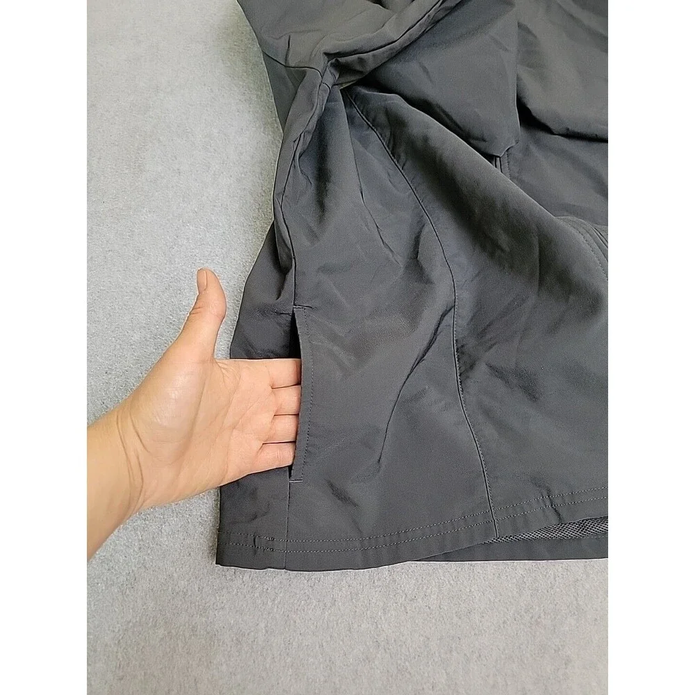 Nike Jacket Womens‎ L Black Stripe Full Zip  Pockets Lightweight Running Swoosh